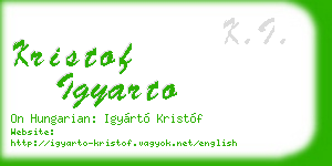 kristof igyarto business card