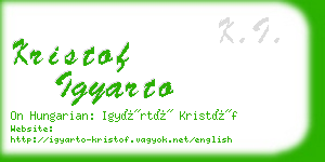 kristof igyarto business card